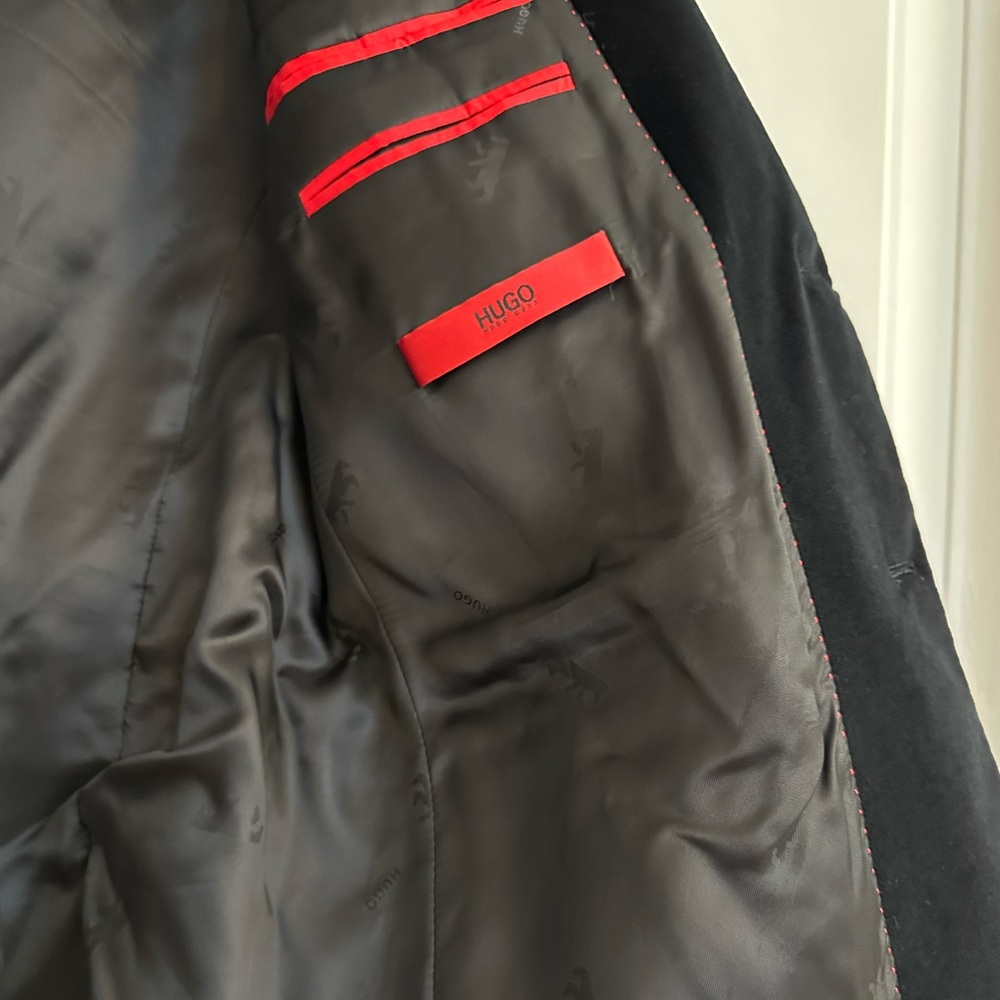 HUGO Black Velvet Dinner Jacket - Picture 3 of 7